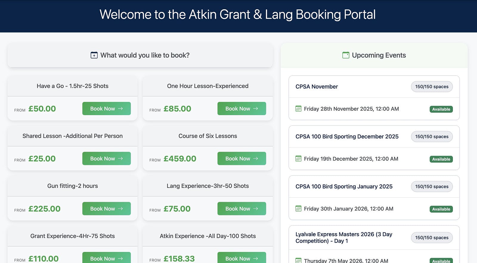 Booking System Coming Soon...